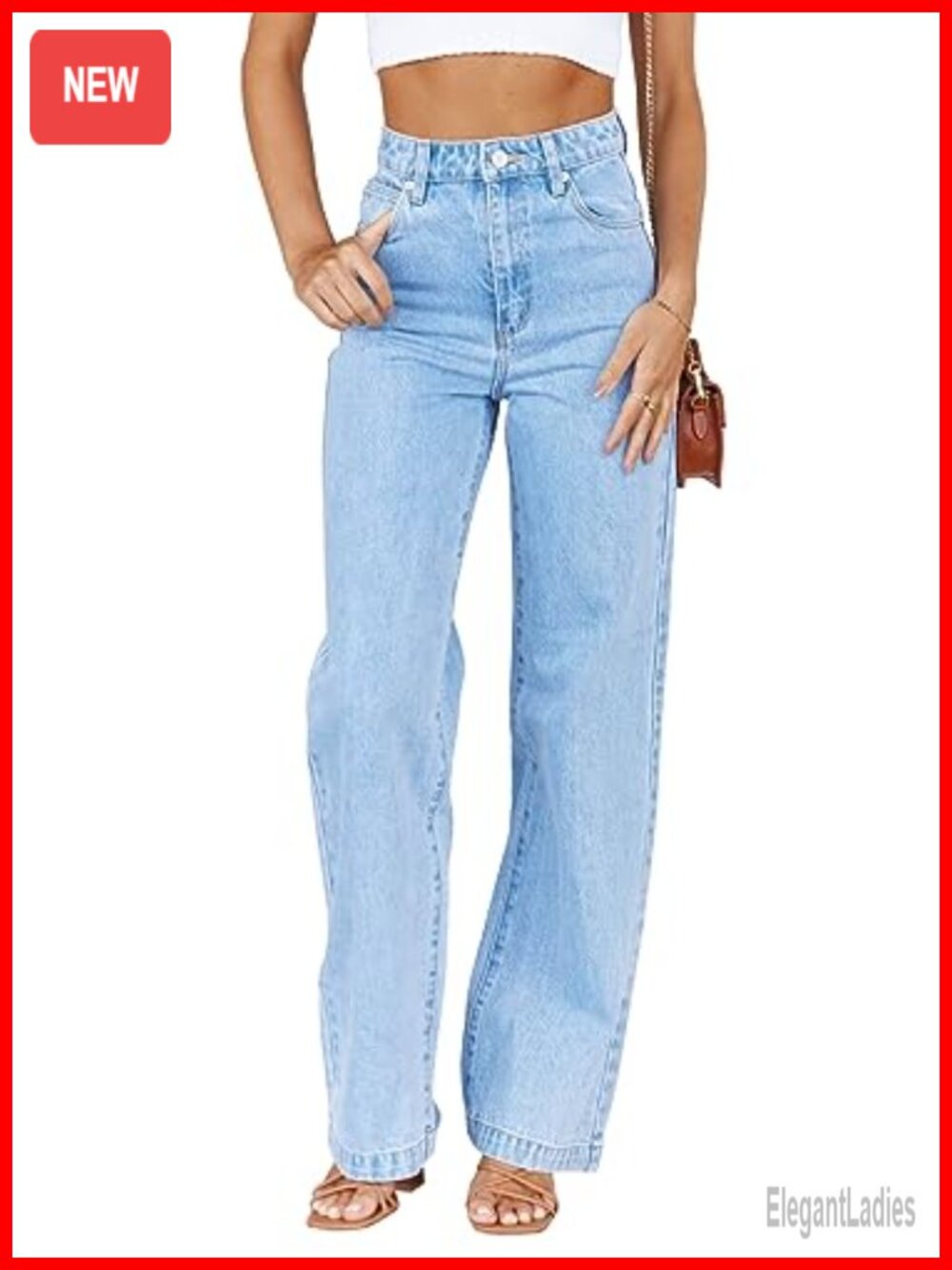 High Waisted Baggy Boyfriend Straight Leg Jeans Women Casual Denim Pants with